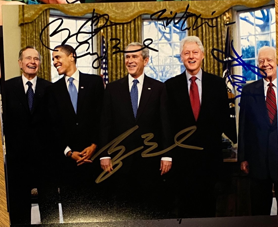5 PRESIDENTS AUTOGRAPHED PHOTO BUSH CLINTON OBAMA (1 of 1)