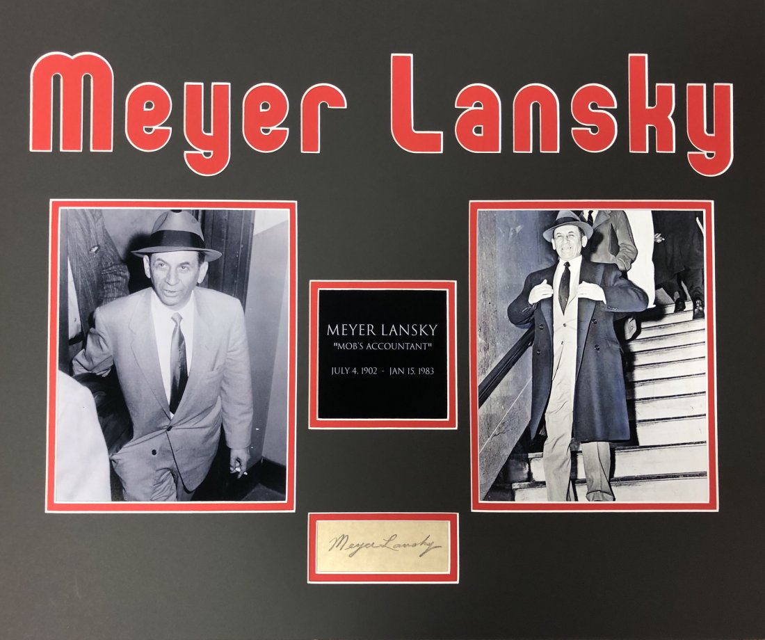 MEYER LANSKY AUTOGRAPHED DISPLAY NOT FRAMED! (1 of 1)