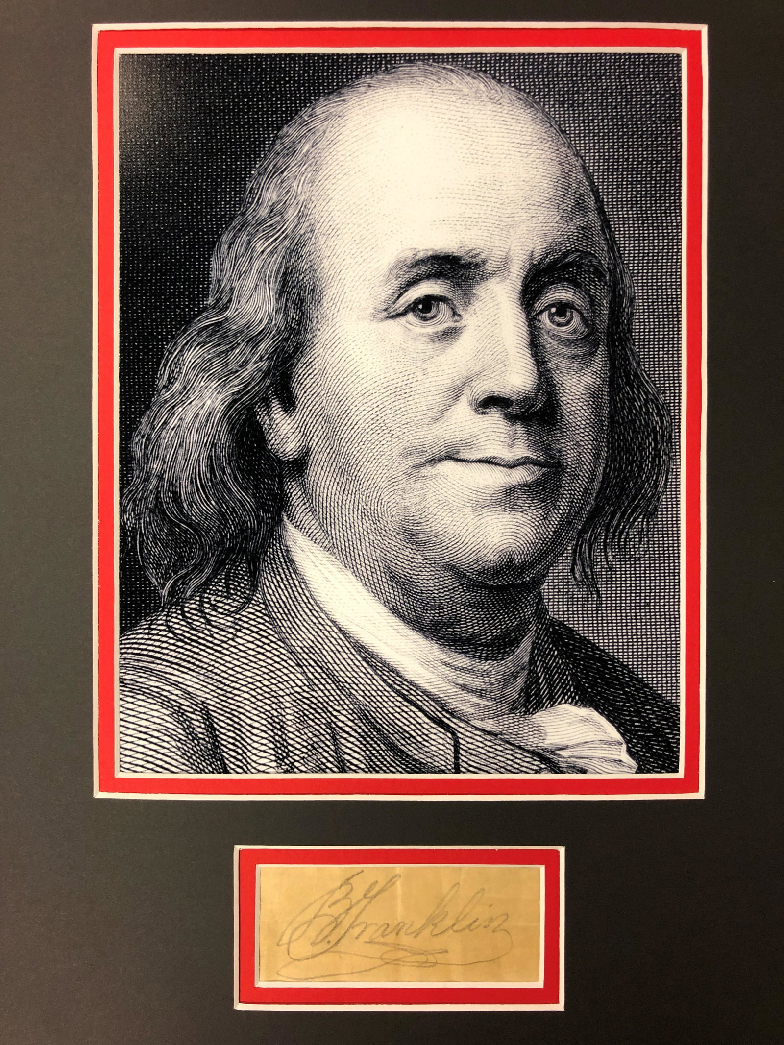 Benjamin Franklin Autograph Display (1 of 1)