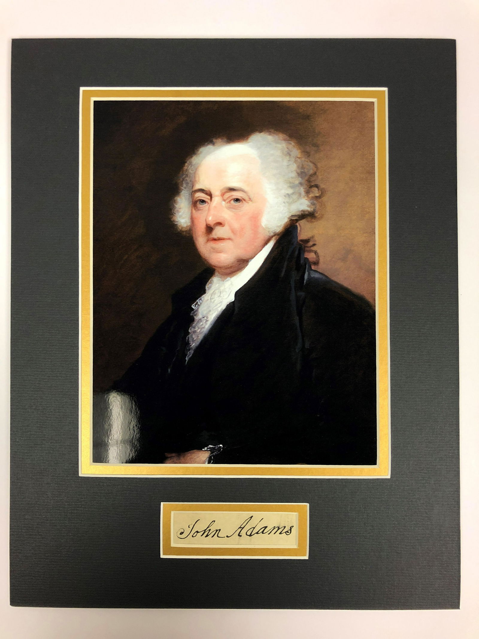 John Adams Autographed Display NOT FRAMED (1 of 1)