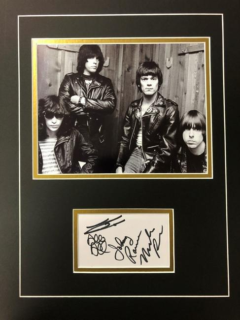 Ramones Cut Autograph Display Joey, Johnny, DeeDee NOT (1 of 1)