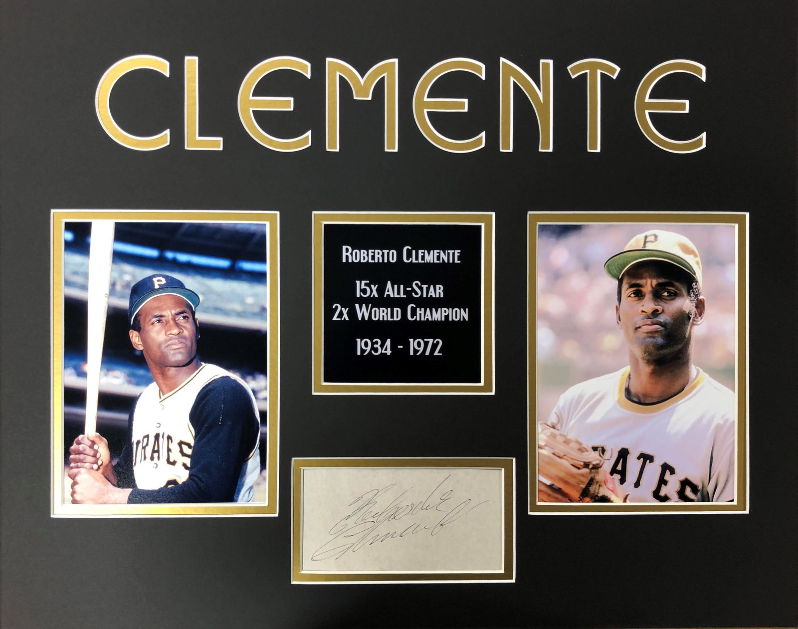 Roberto Clemente Cut Autograph Display NOT FRAMED (1 of 1)