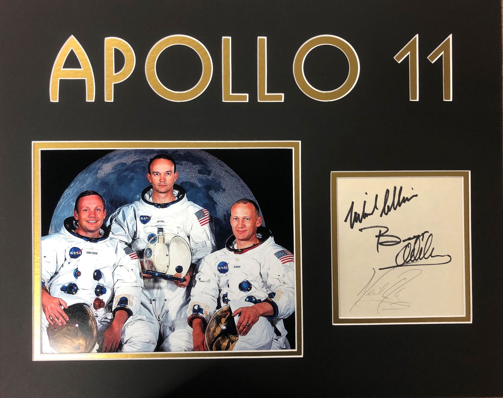 Apollo 11 Cut Autograph Display NOT FRAMED (1 of 1)