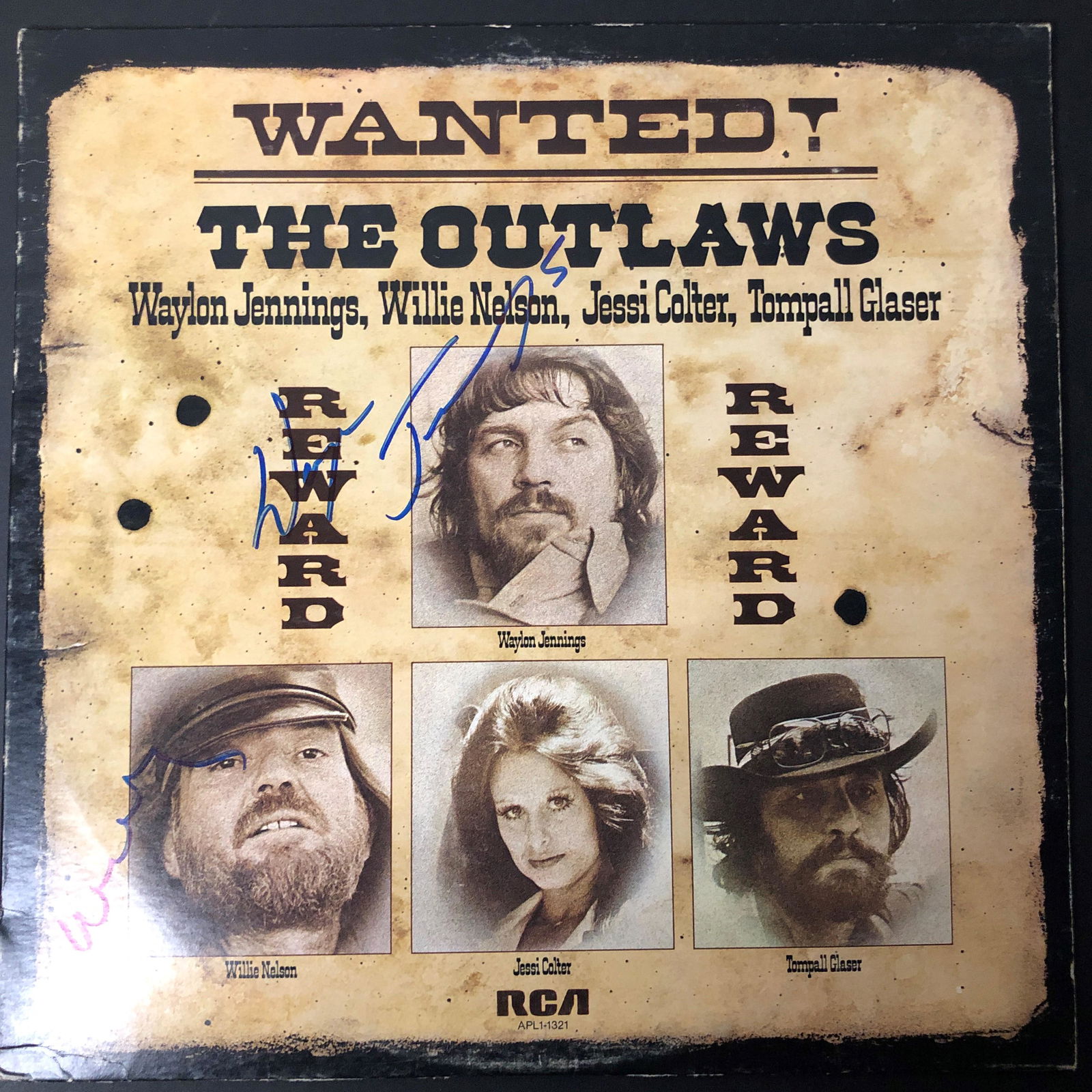 Waylon Jennings and Willie Nelson Autographed Album (1 of 3)