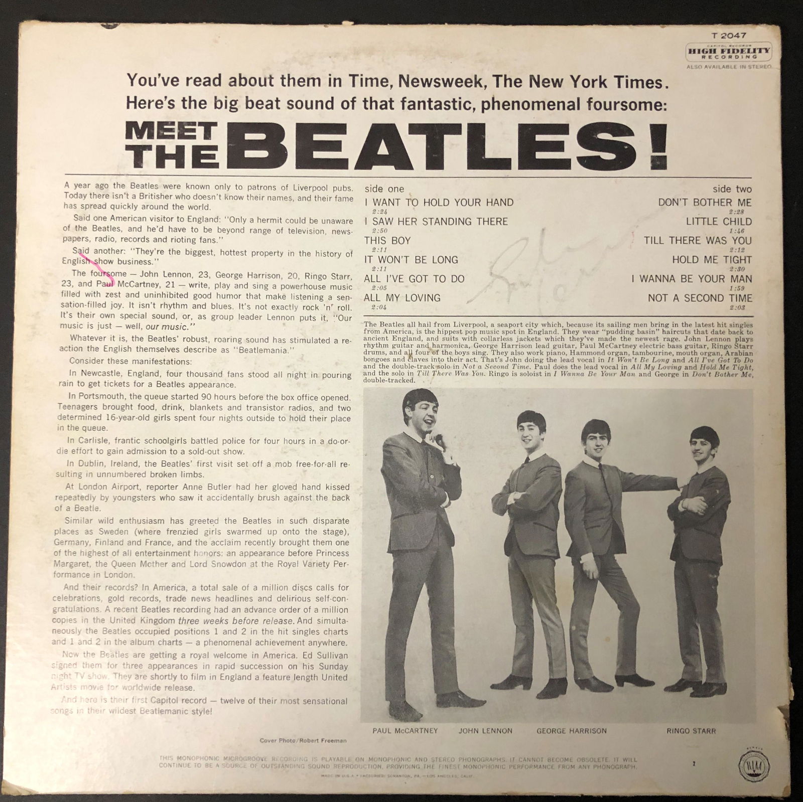 John Lennon Autographed Album Cover *in pencil*: Displays are not framed, and can be framed for a cost. Framed items will state they are framed in the name of the item. Ask any and all questions before bidding. Signed album covers are not guaranteed