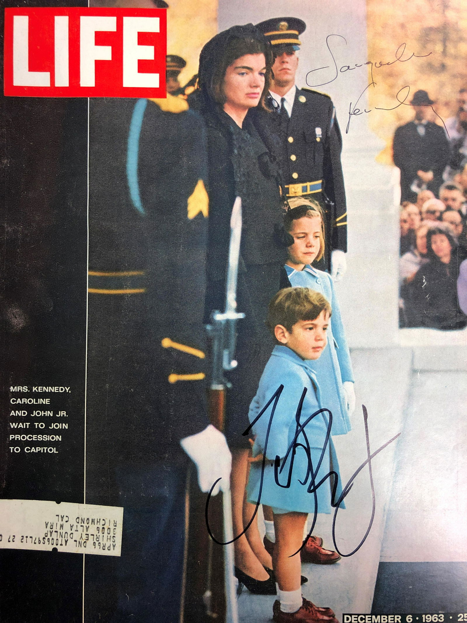 Jaqueline Kennedy & John F. Kennedy Jr. Autographed (1 of 1)