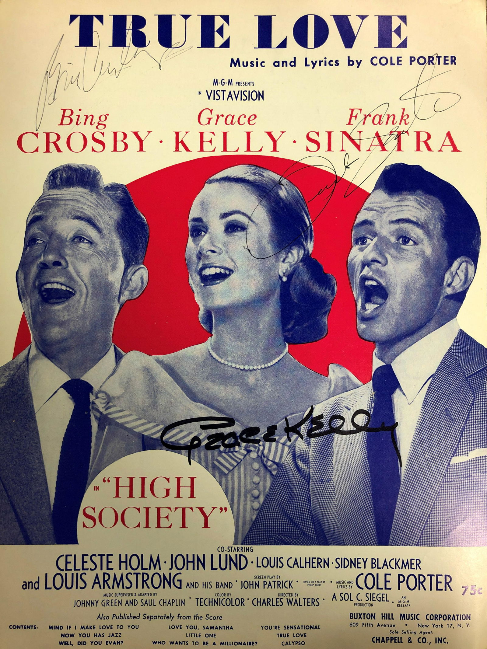 Crosby, Kelly, and Sinatra signed True Love Music and (1 of 1)