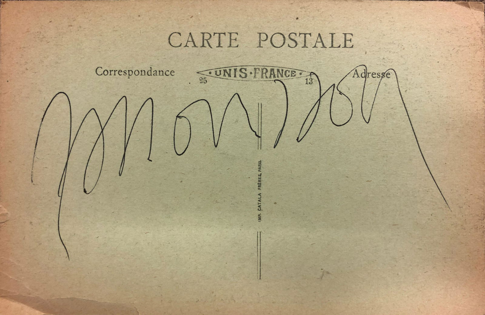 Jim Morrison autographed Hotel Regina, Paris post card (1 of 1)