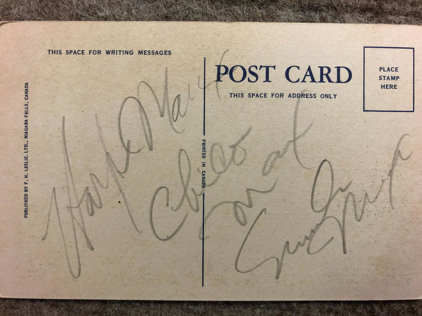 Marx Brothers Autographed Post Card, Harpo, Groucho, (1 of 1)