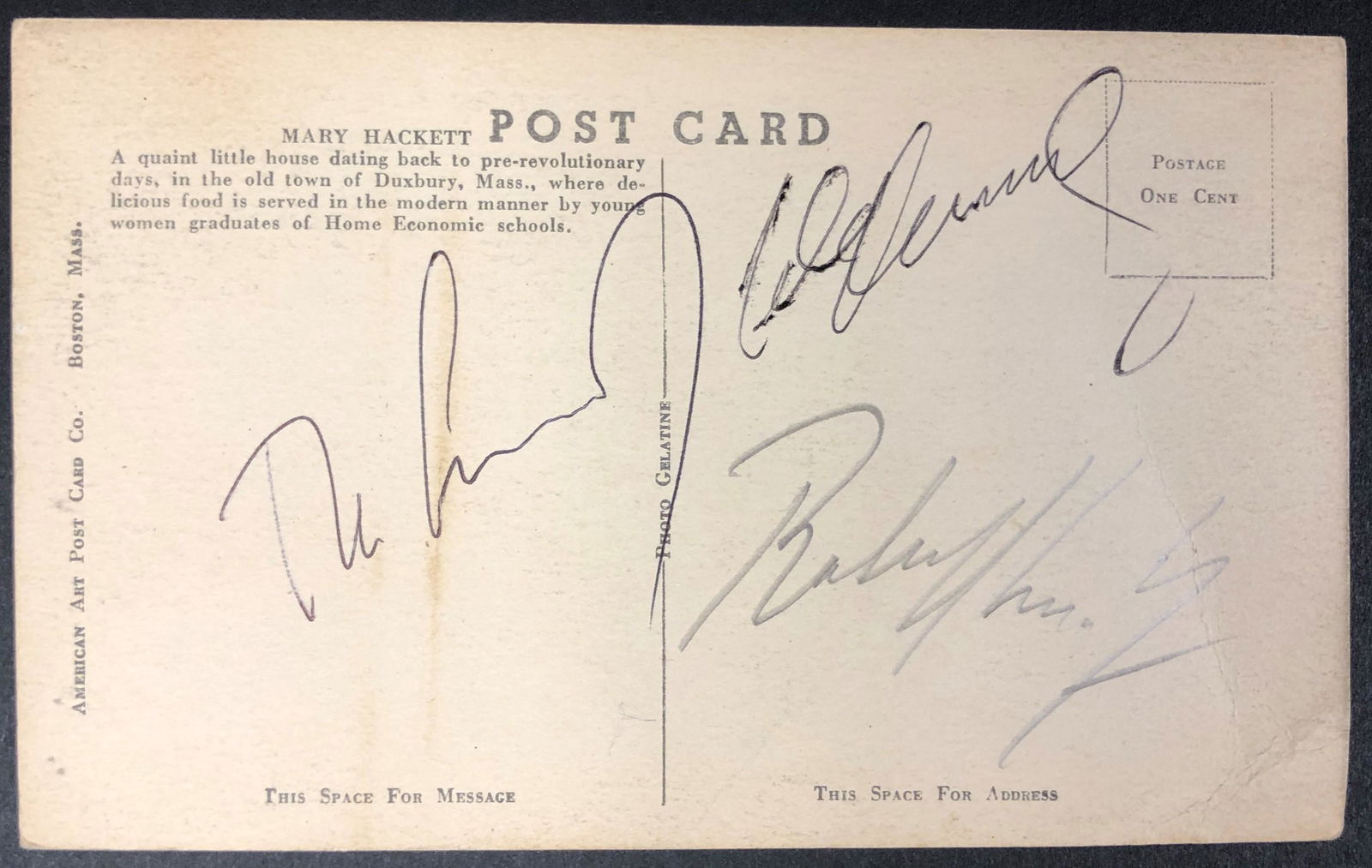 John, Robert and Ted Kennedy Autographed Post Card (1 of 1)