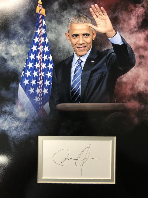 Barack Obama Autographed Display FRAMED (1 of 1)