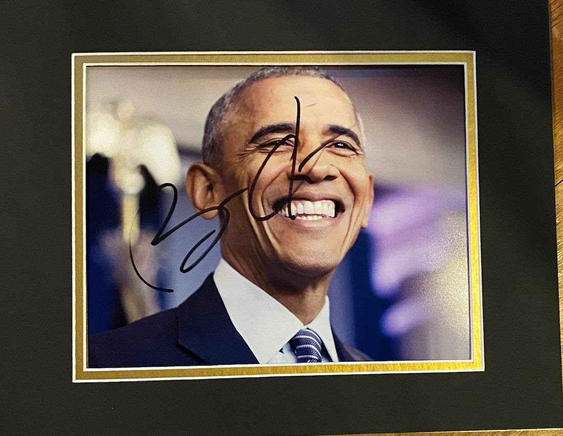 Barack Obama Autographed Photo Display (1 of 1)