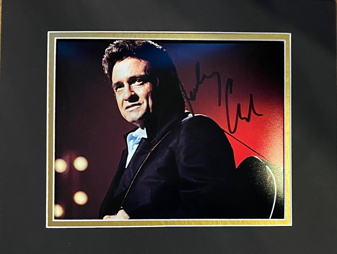 Johnny Cash Autographed Photo Display (1 of 1)