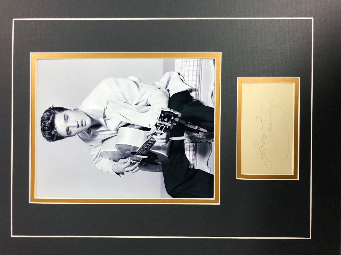Elvis Presley Autographed Display: 14x18 in size.All items come with a COA from us.Displays are not framed, and can be framed for a cost. Framed items will state they are framed in the name of the item. Ask any and all questions BEFORE