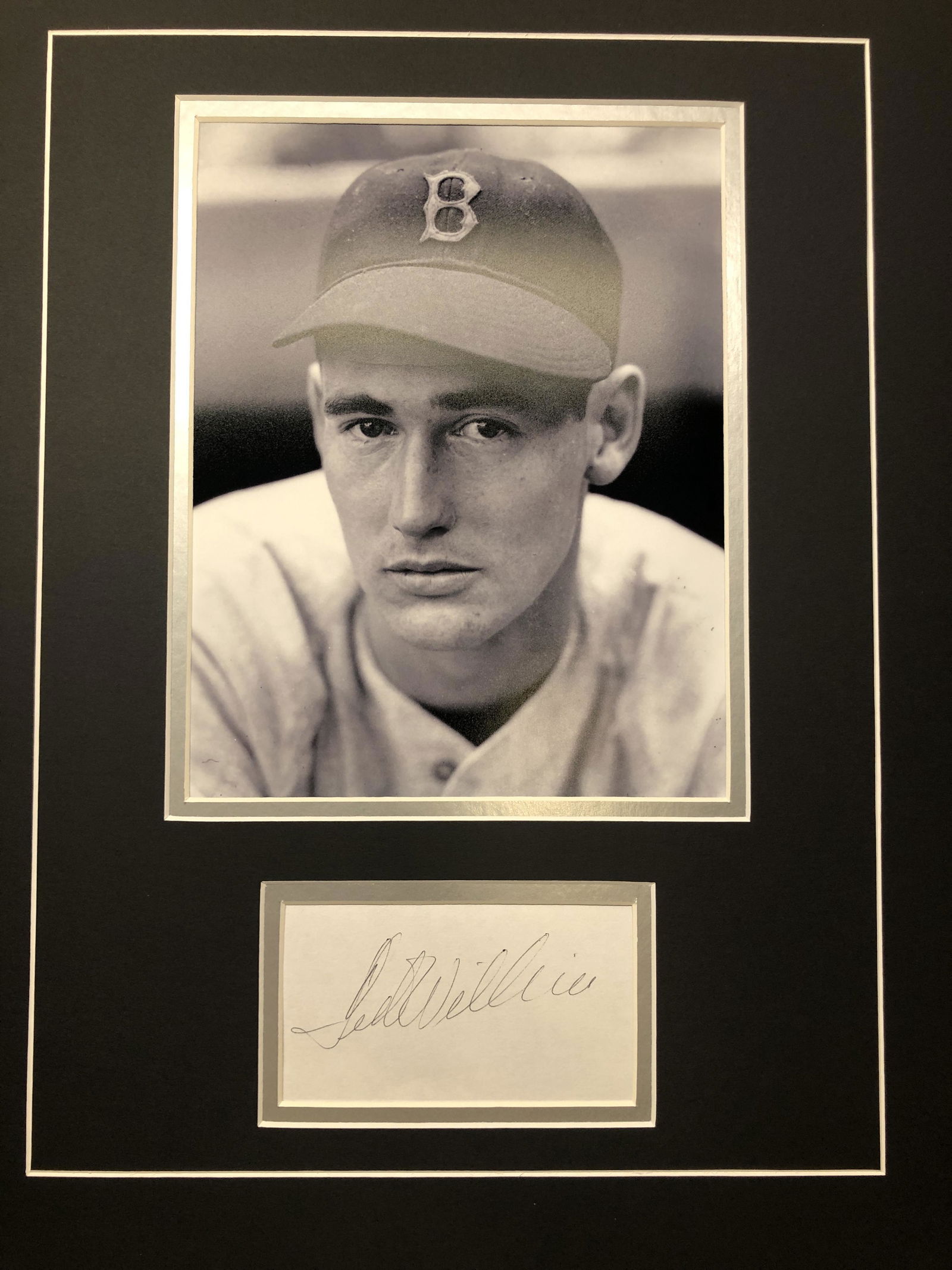 Ted Williams Autograph Display, MOCK UP, not framed (1 of 1)