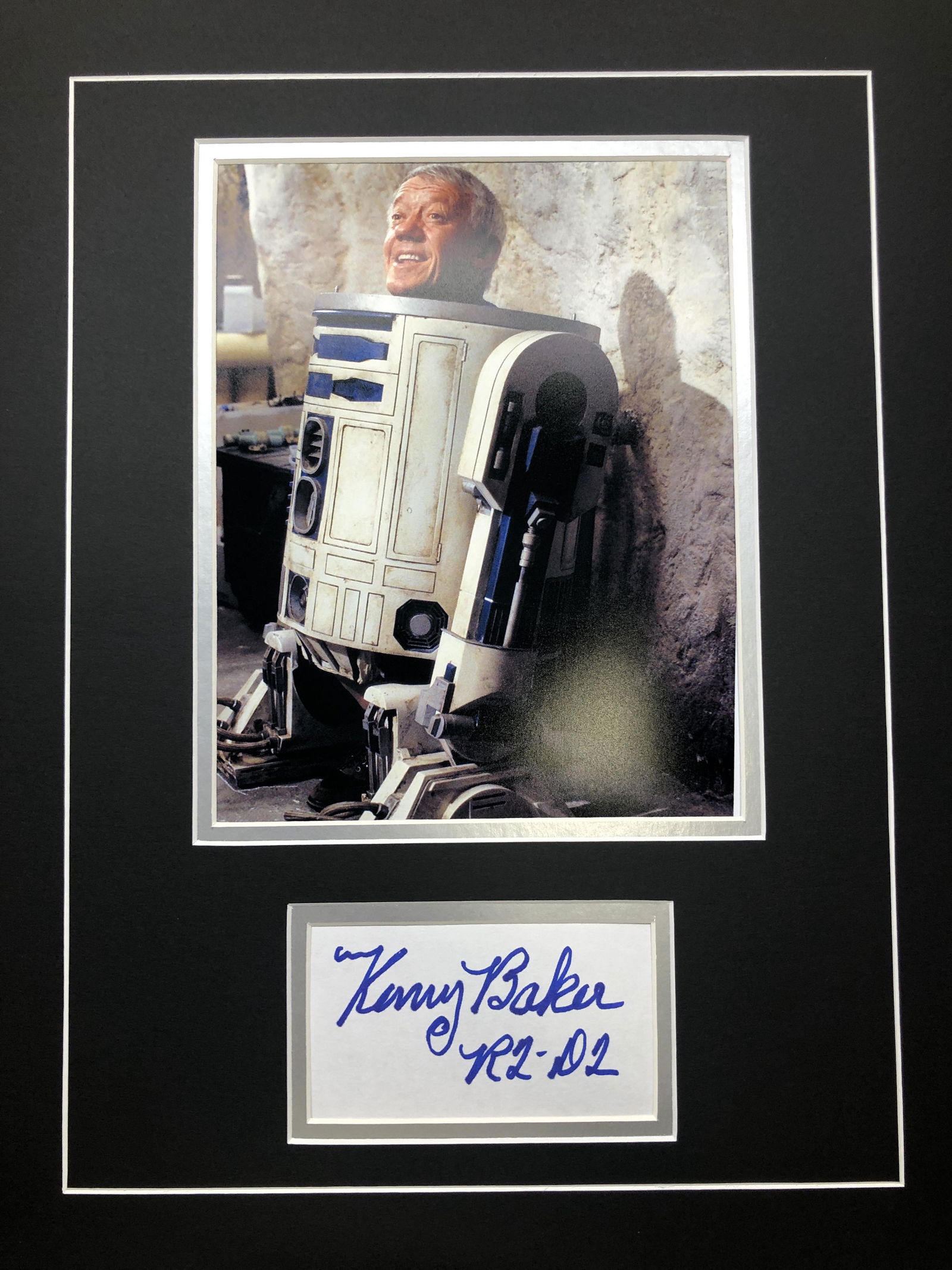 Kenny Baker R2D2 Autograph Display, MOCK UP, not framed (1 of 1)