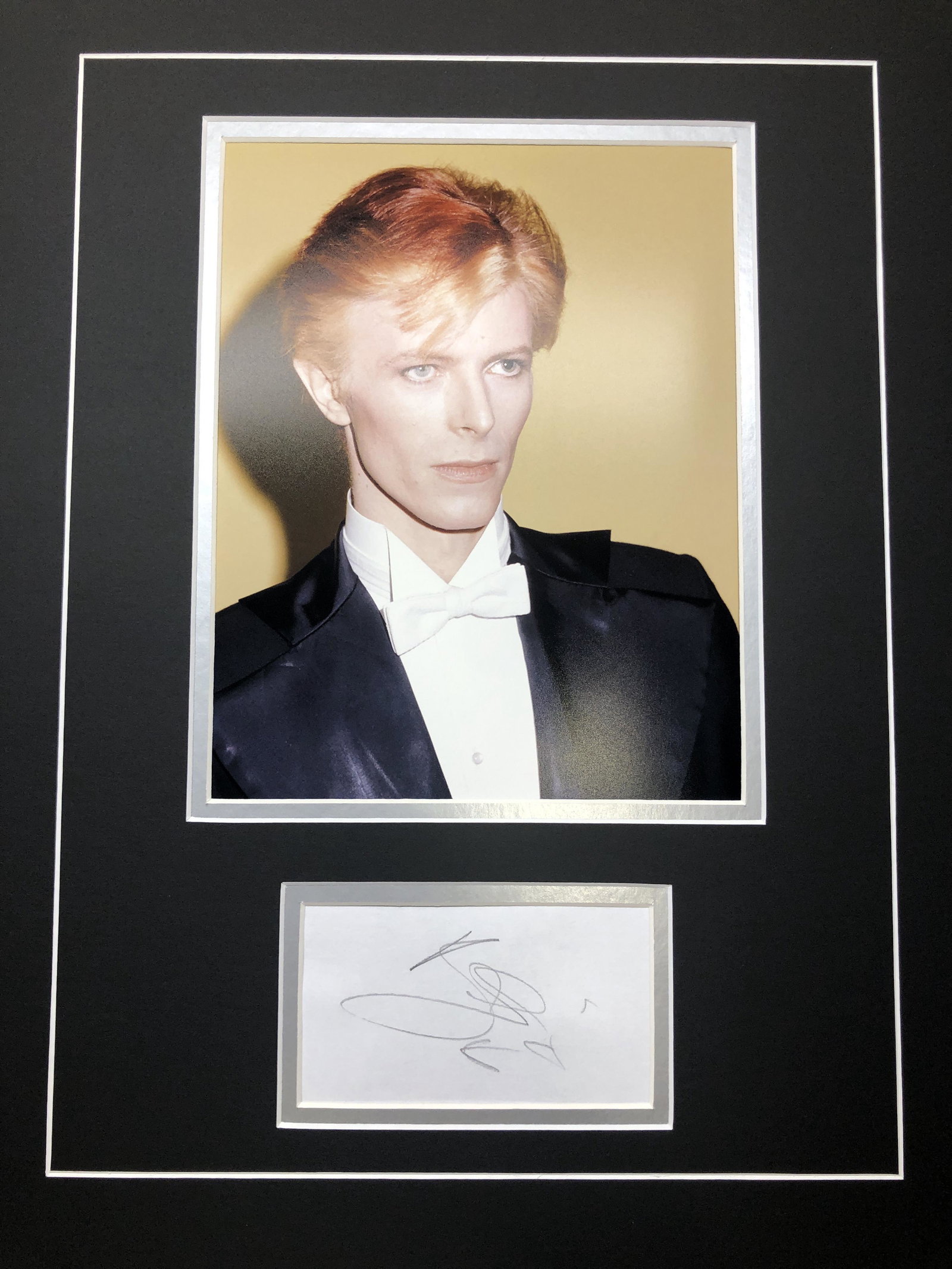 David Bowie Autograph Display, MOCK UP, not framed (1 of 1)