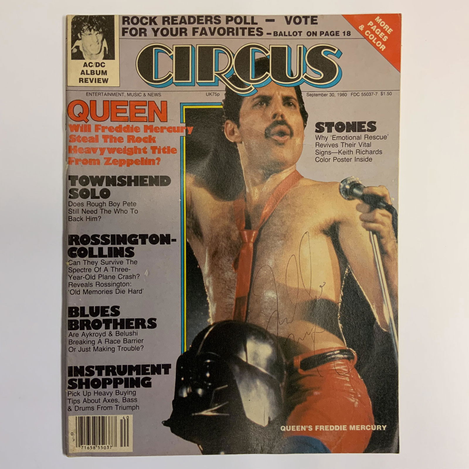 Freddie Mercury Autographed Circus Magazine (1 of 1)