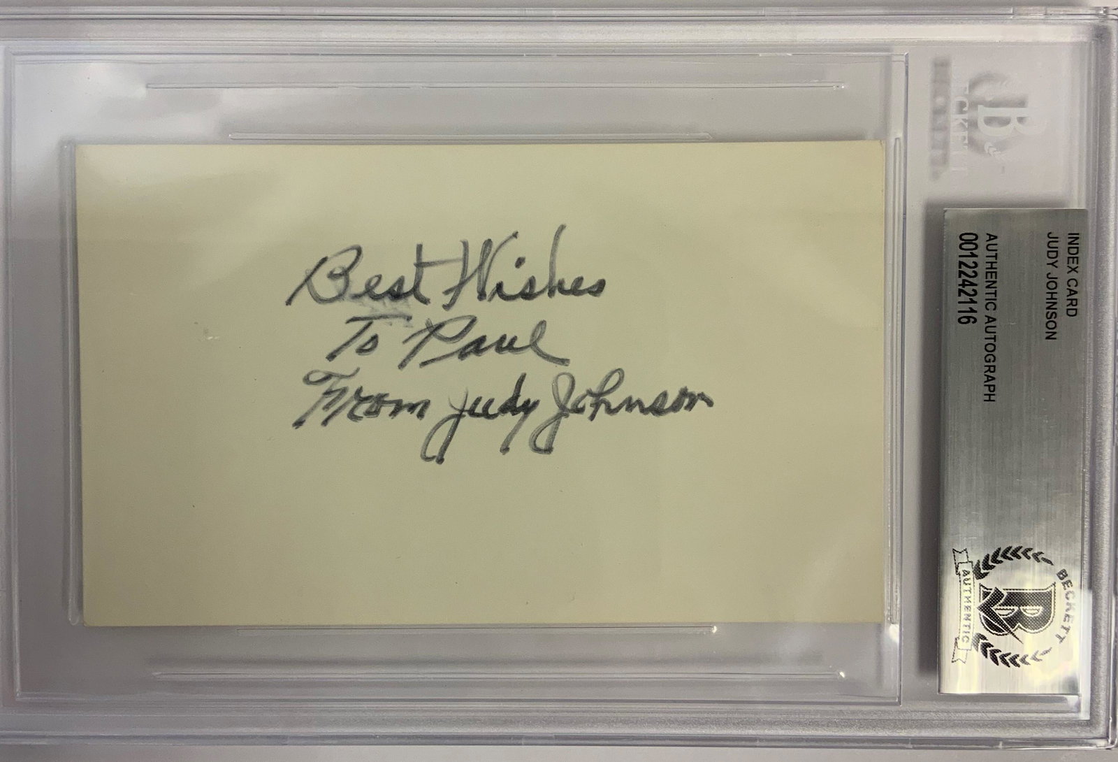 Judy Johnson Beckett Slabbed Autograph (1 of 1)