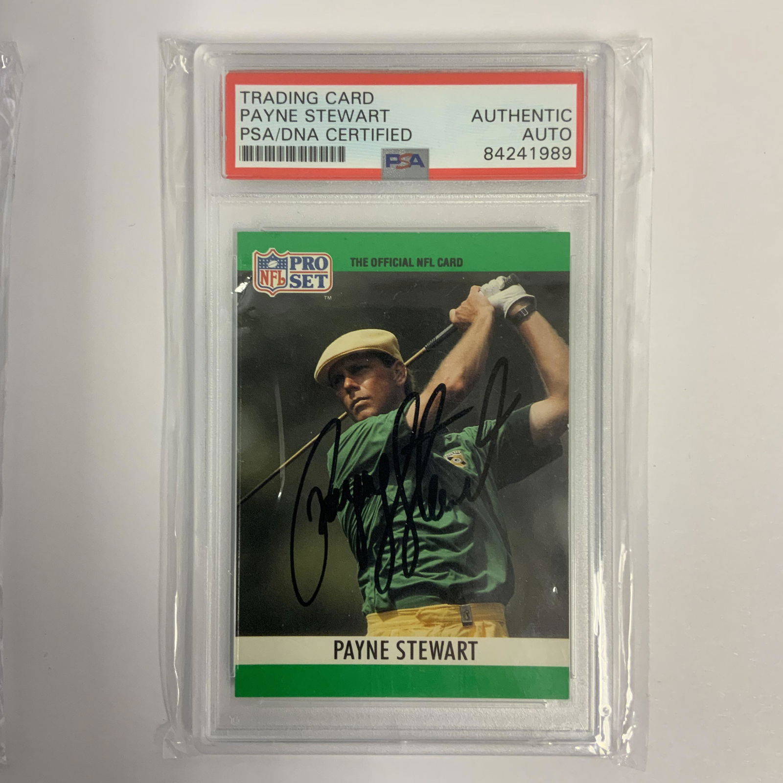 Payne Stewart 1990 PSA Certified Authentic: Displays are not framed, and can be framed for a cost. Framed items will state they are framed in the name of the item. All signed items come with a COA. Ask any and all questions BEFORE bidding. Sign