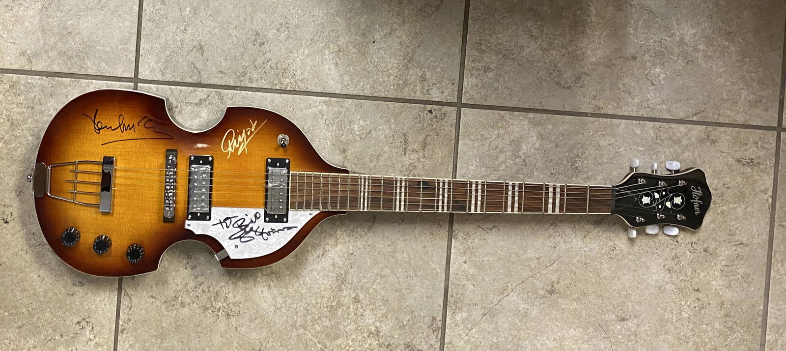 The Beatles Autographed Guitar PAUL RINGO GEORGE (1 of 1)