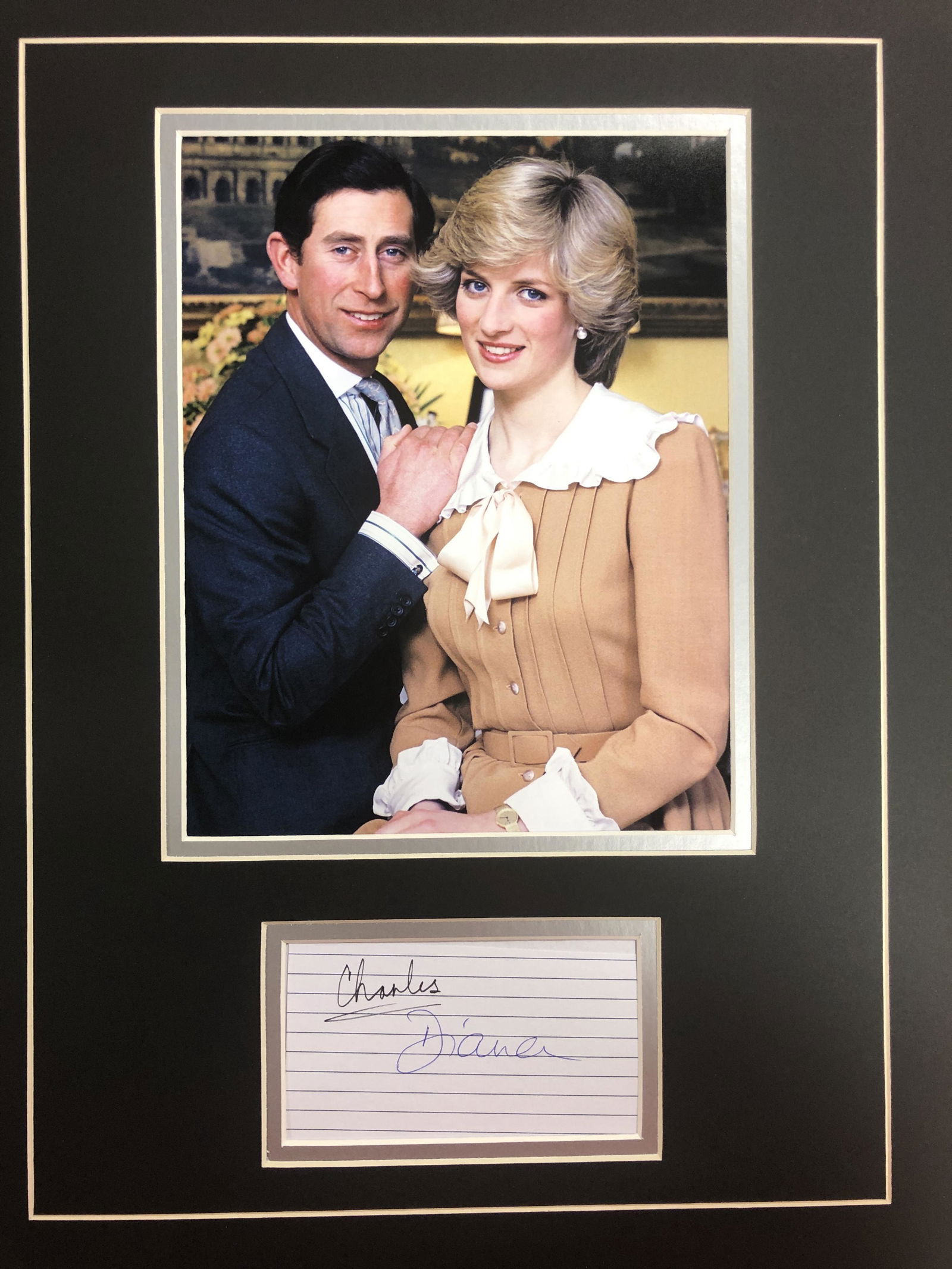 Prince Charles and Princess Diana Autograph Display (1 of 1)