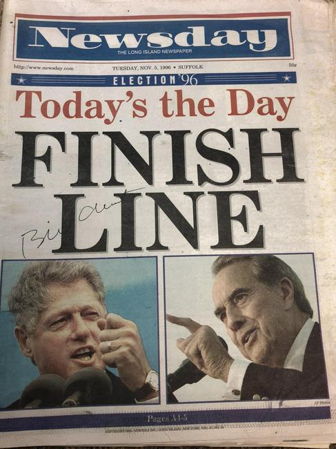 Bill Clinton Autographed Newsday (1 of 1)