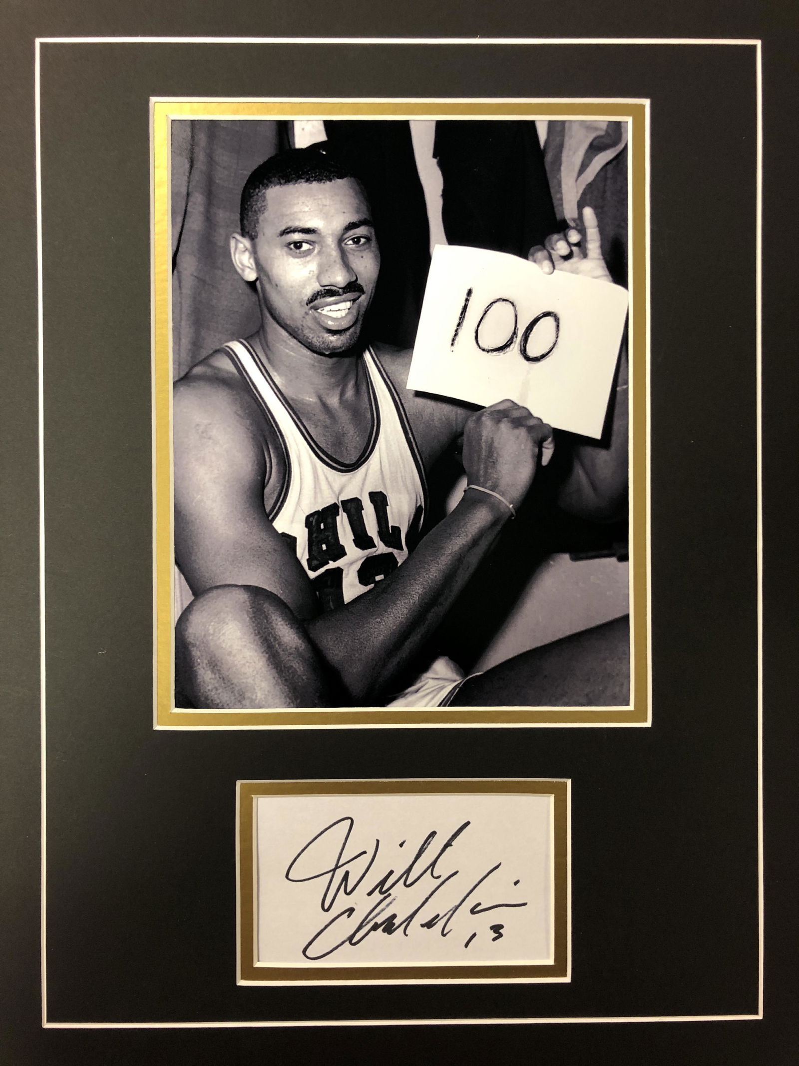 Wilt Chamberlain Autograph Display (1 of 1)