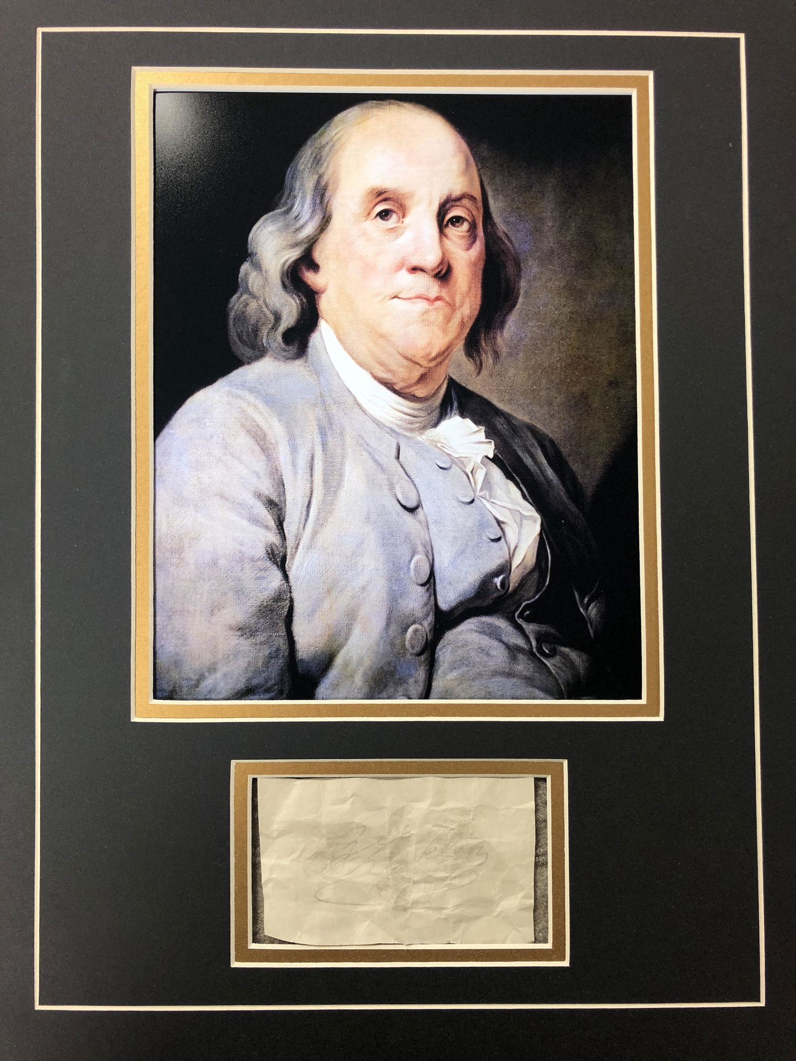 Benjamin Franklin Autograph Display (1 of 1)