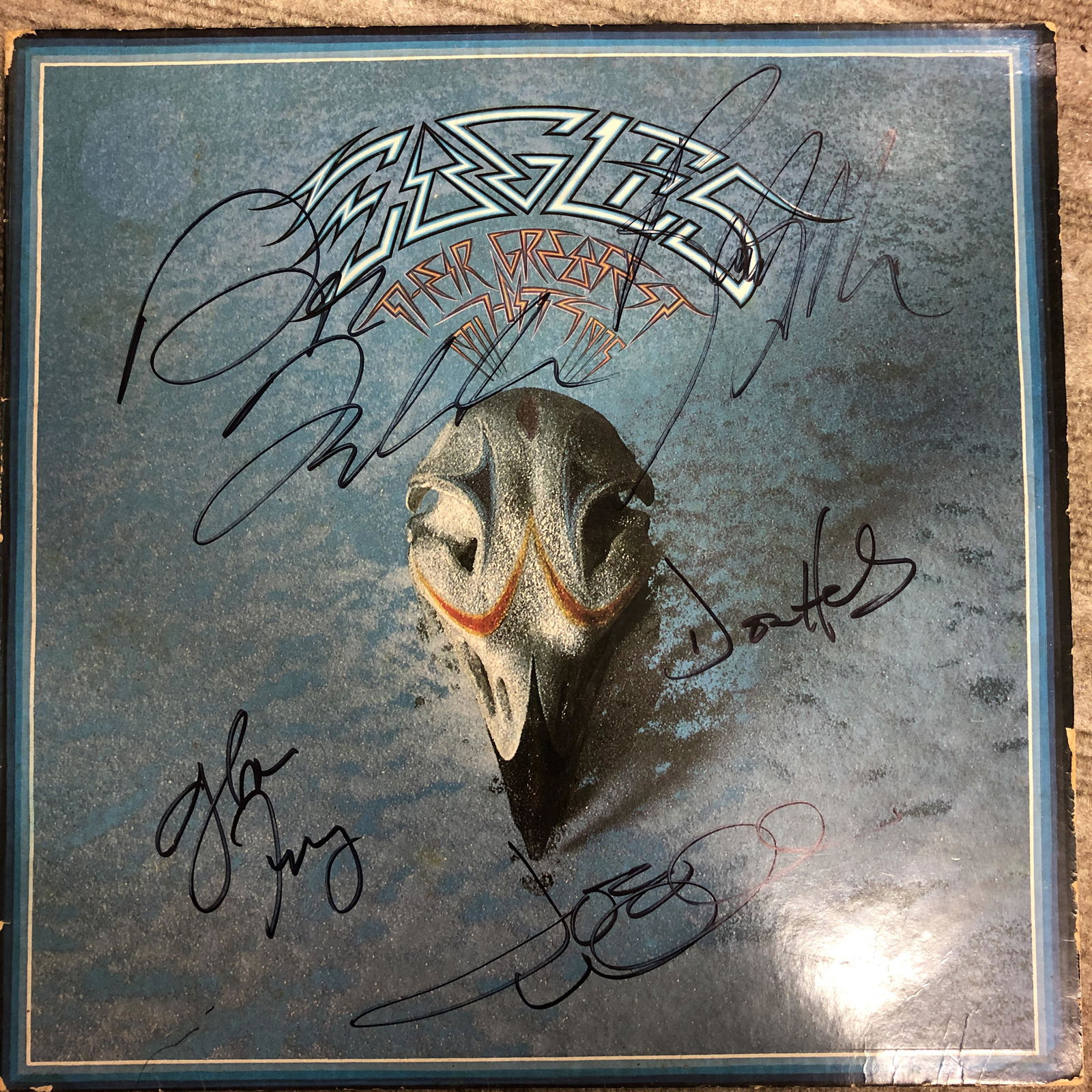 Eagles Autographed Album cover, Frey Henley Walsh (1 of 1)