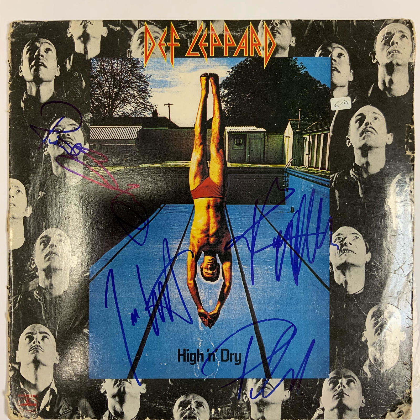 Def Leppard Autographed Album Cover, all but clark (1 of 1)
