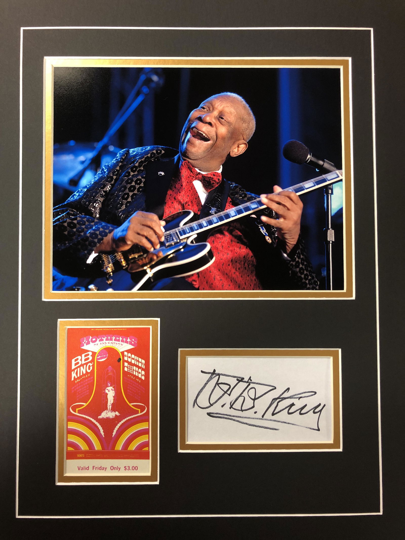 BB King Autograph Display with Original Ticket from (1 of 1)