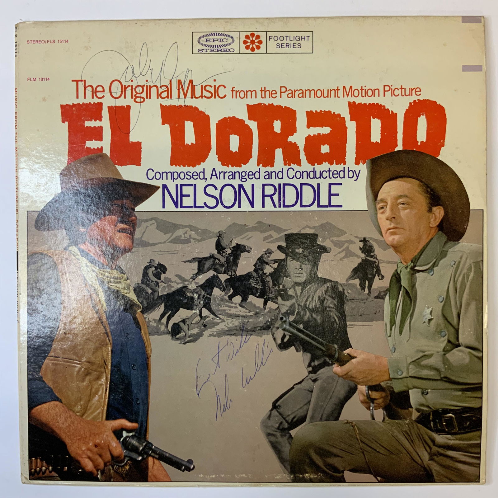 John Wayne and Nelson Riddle Autographed Album Cover (1 of 1)