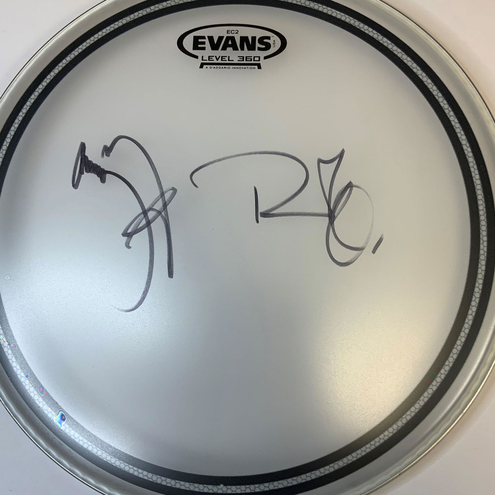 Page and Plant Autographed Drum Head (1 of 1)