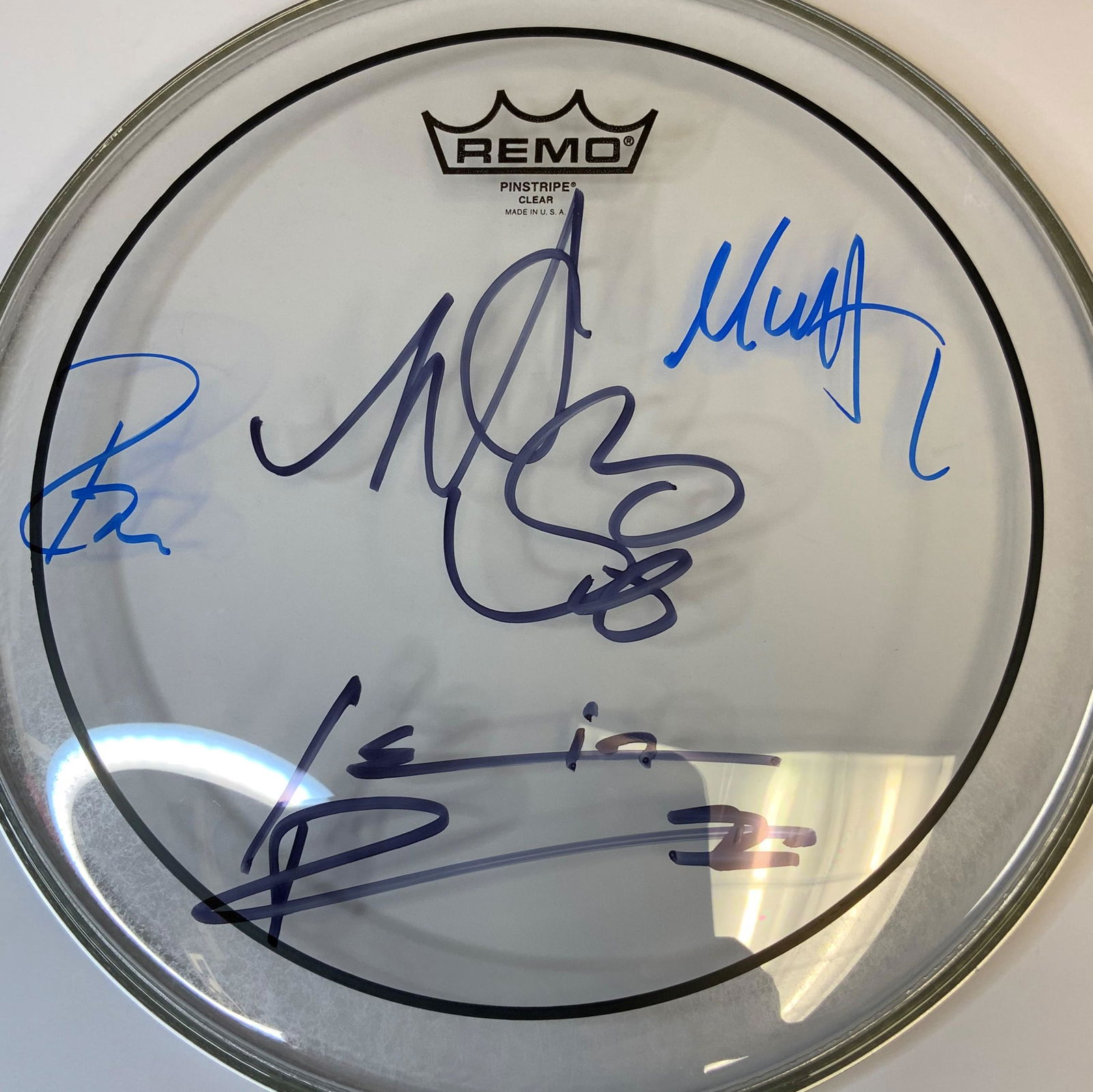 Rolling Stones Autographed Drum Head, Ron Mick Charlie (1 of 1)
