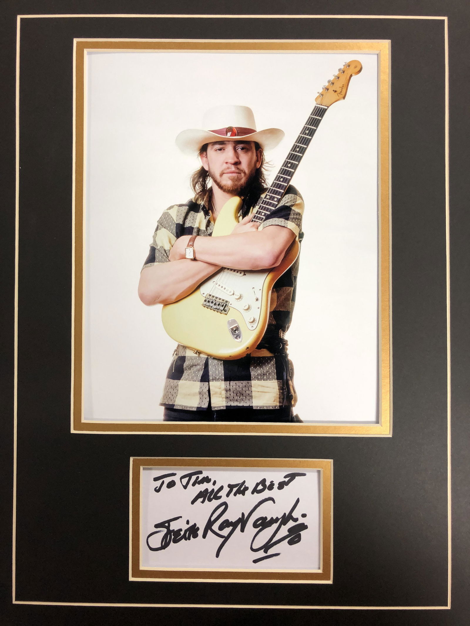 Stevie Ray Vaughan Autograph Display (1 of 1)