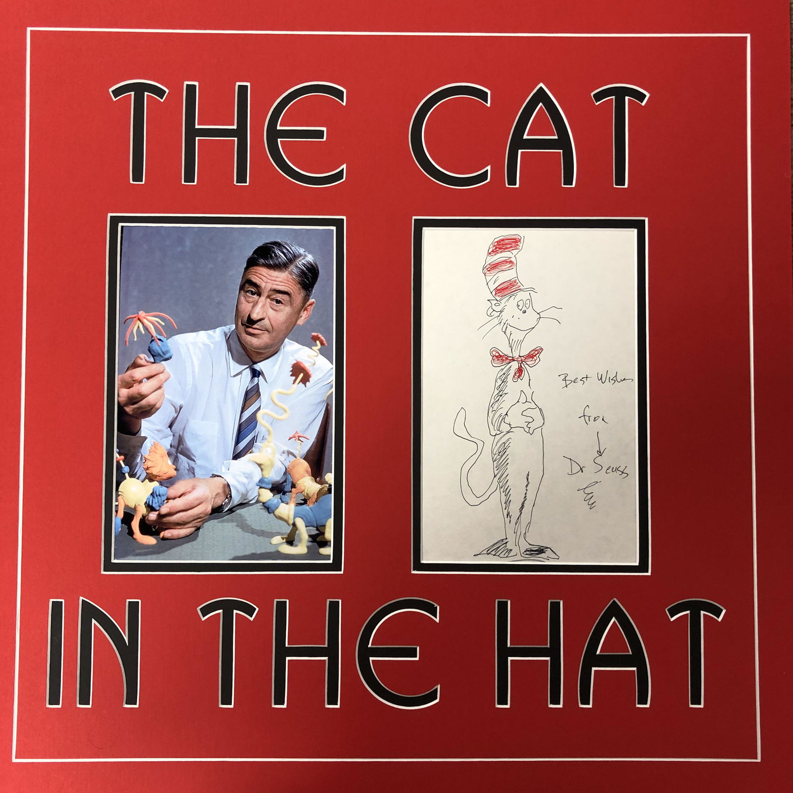 Dr. Seuss Hand Drawn Signed Sketch Display (1 of 1)