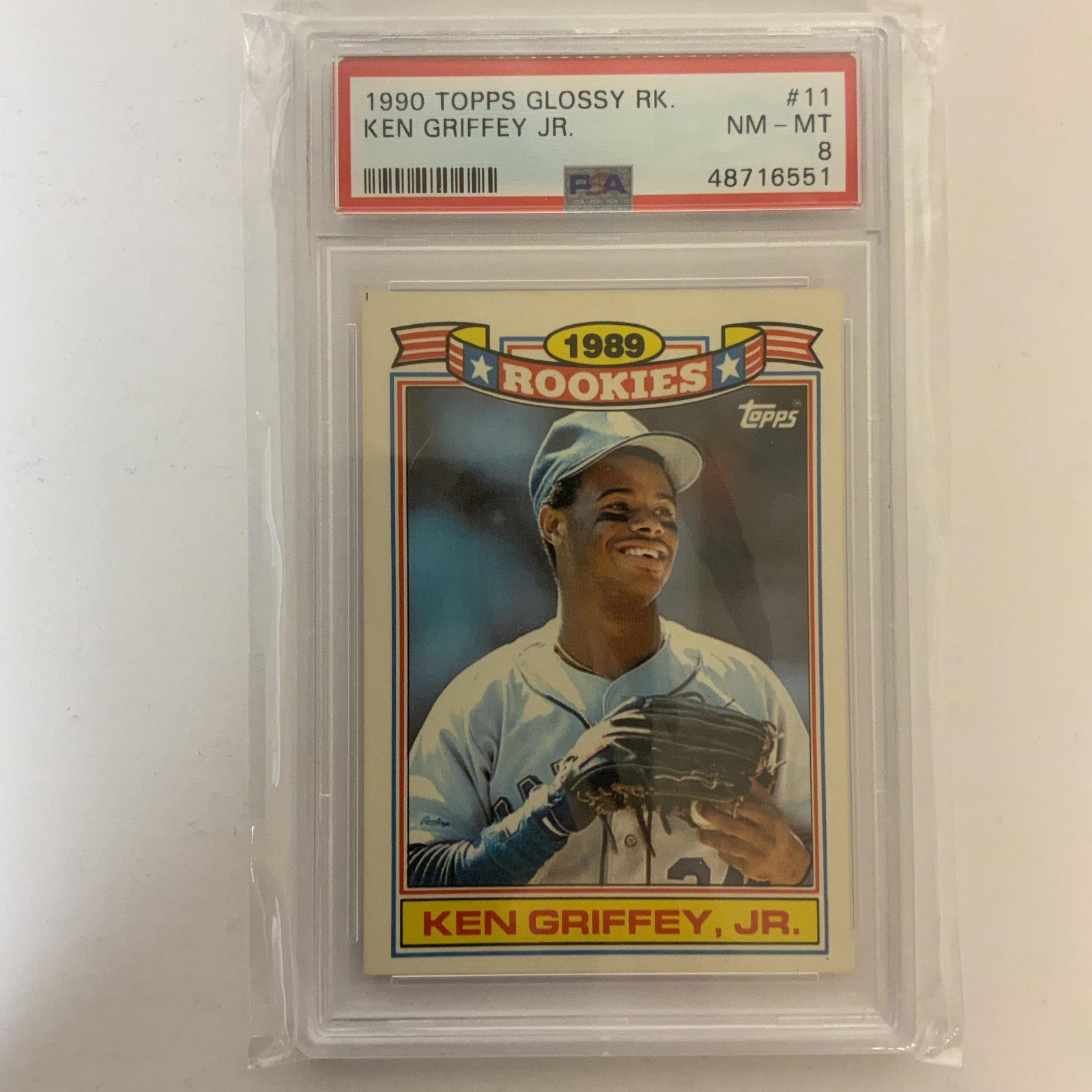 Ken Griffey Jr. 1990 Topps Rookie PSA Graded 8 (1 of 1)