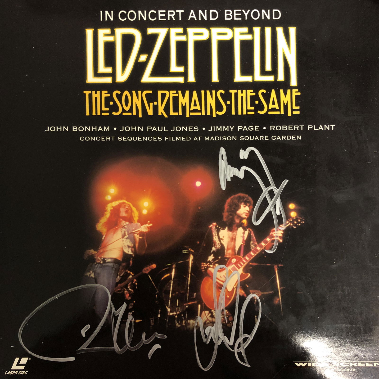 Page,Plant,Jones Autographed Zeppelin Laserdisc Cover (1 of 1)