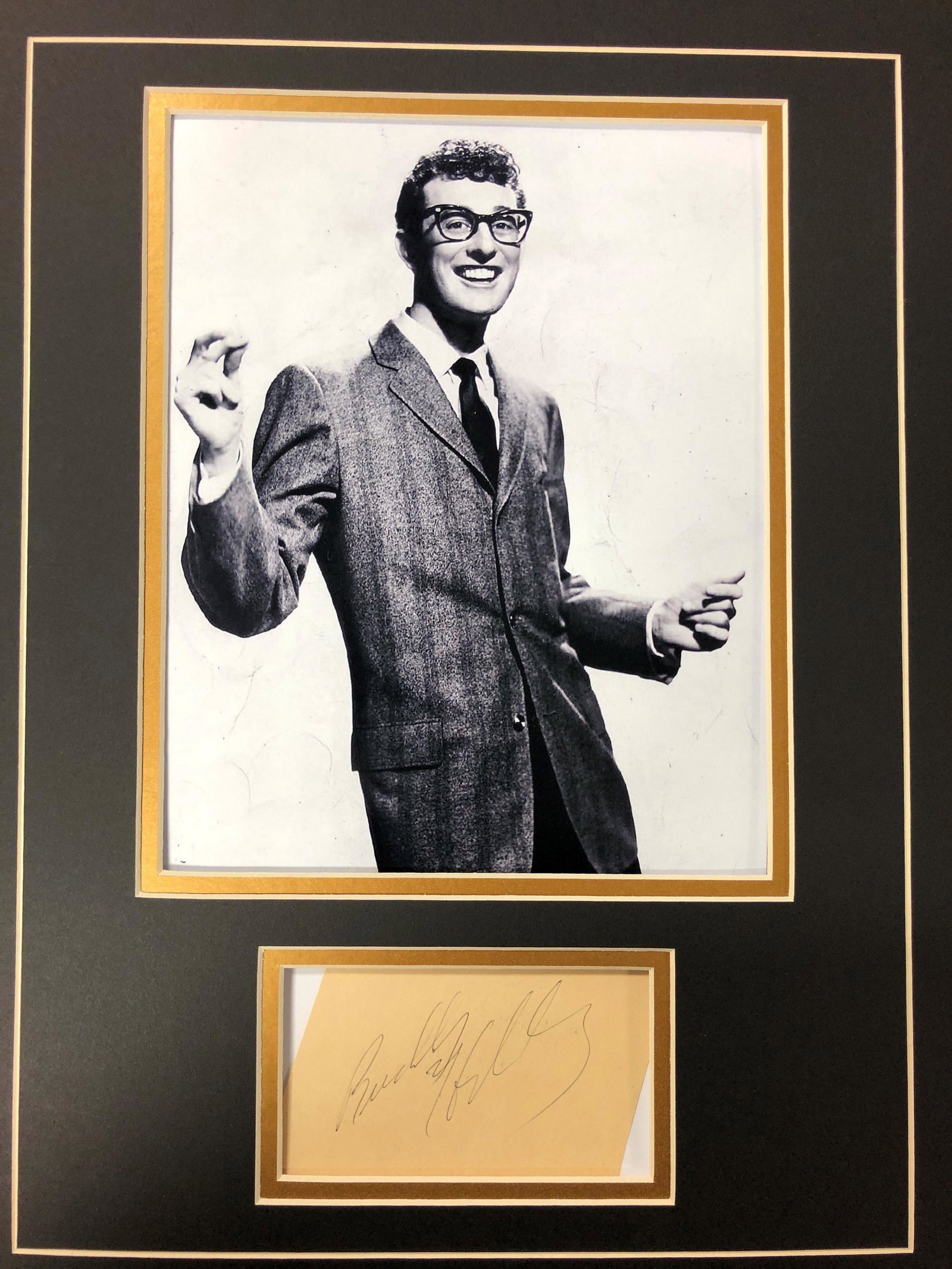 Buddy Holly Autograph Display (1 of 1)