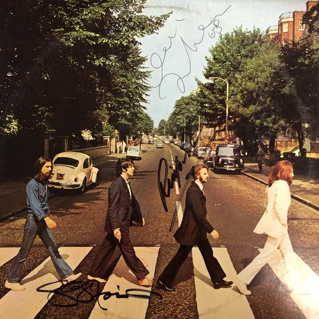 Beatles Autographed Album Cover John, Ringo, George: Displays are assembled AFTER payment is received, picture is a mock up of finished product. Displays are not framed, and can be framed for a cost. Framed items will state they are framed in the name o