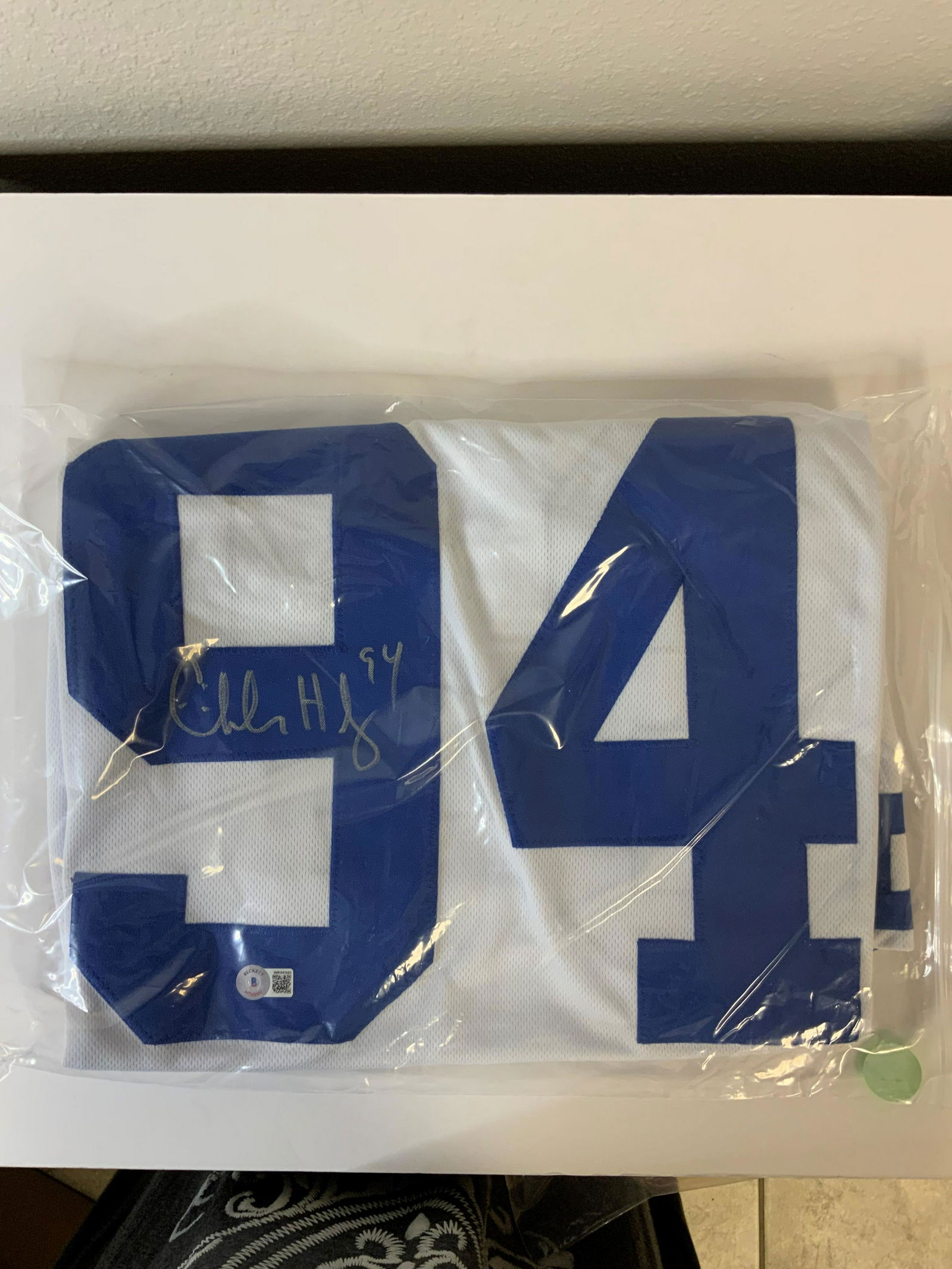 Charles Haley Beckett Witnessed Autographed Jersey (1 of 1)