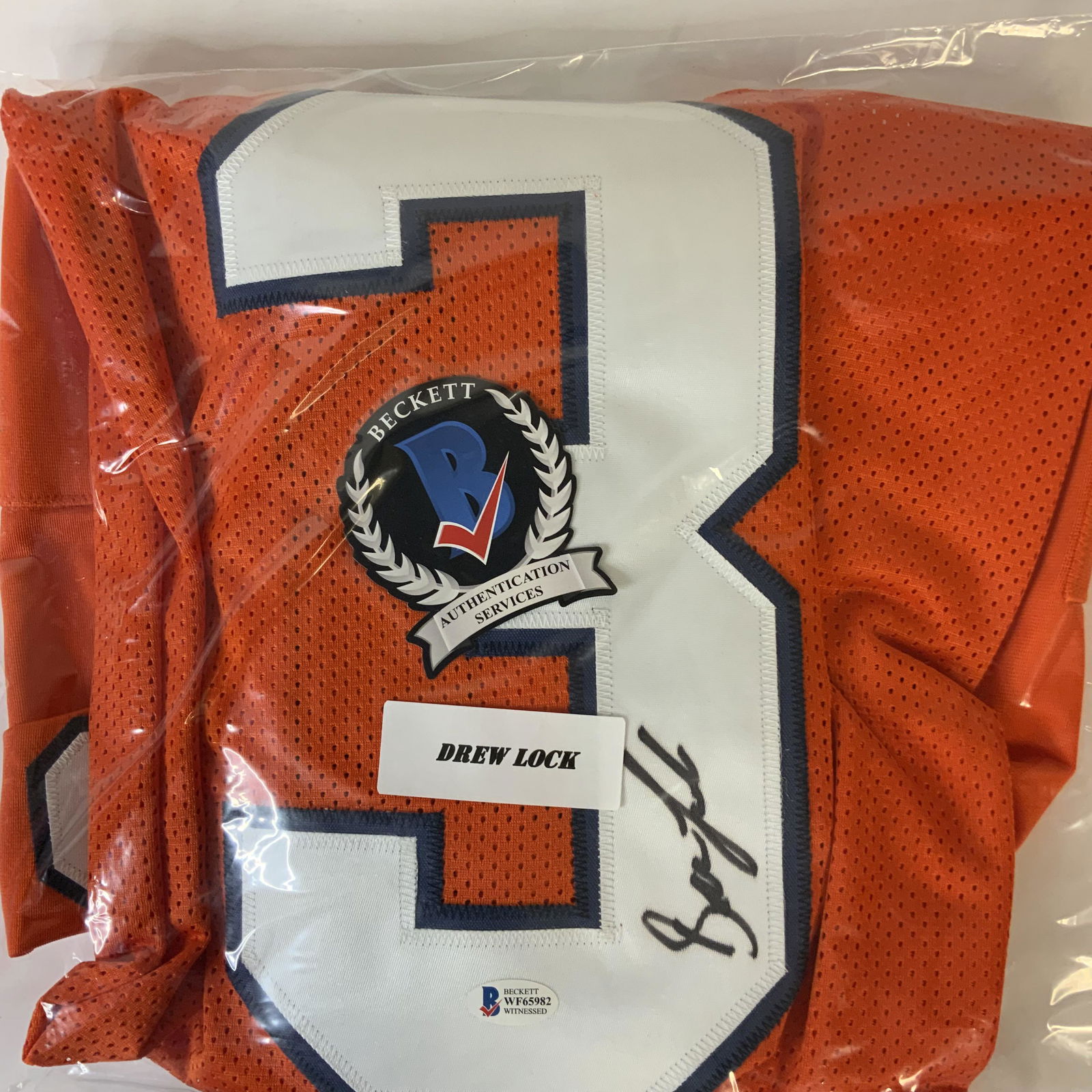 Drew Lock Beckett Witnessed Autographed Jersey (1 of 1)