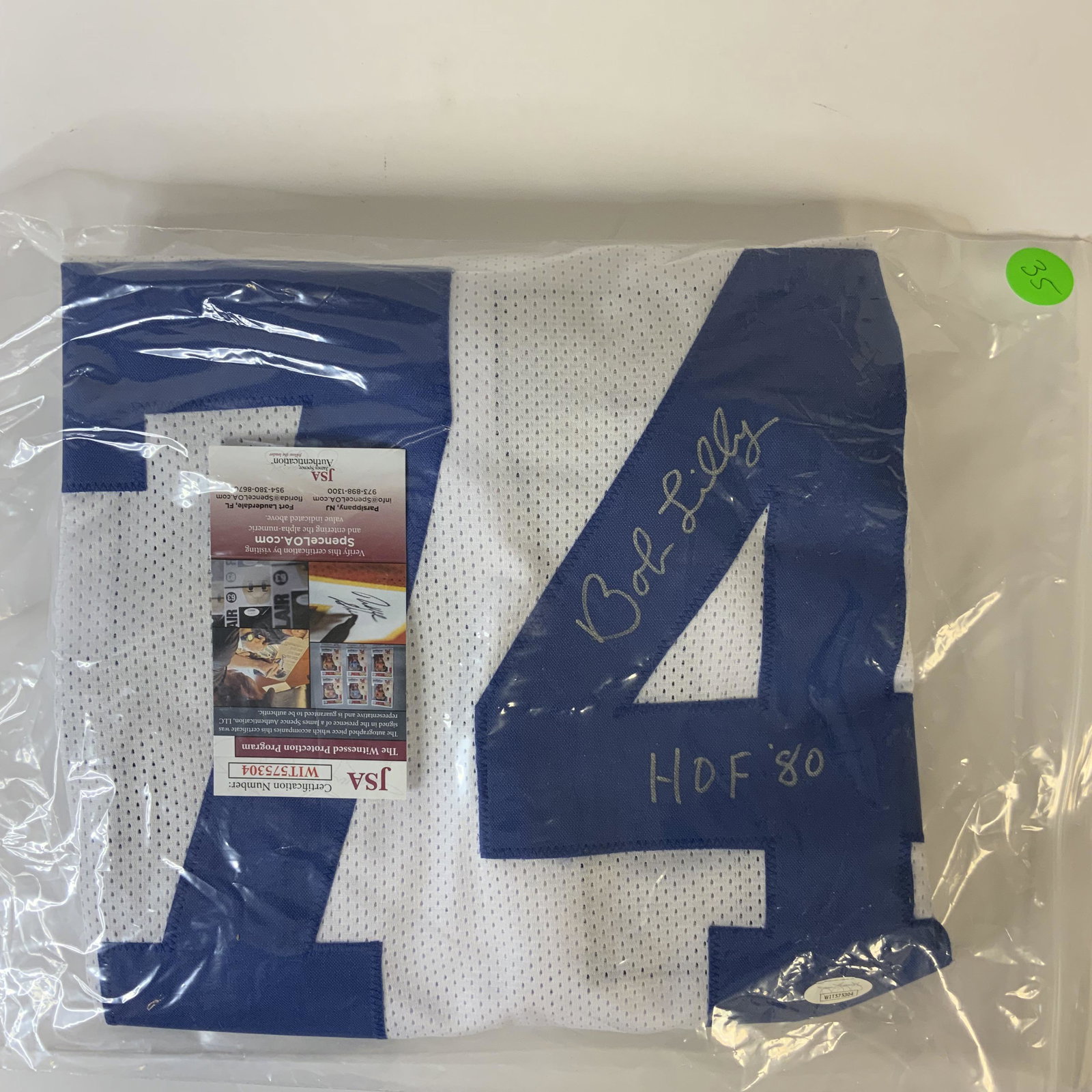 Bob Lilly JSA Witnessed Autographed Jersey: Displays are assembled AFTER payment is received, picture is a mock up of finished product. Displays are not framed, and can be framed for a cost. Framed items will state they are framed in the name o