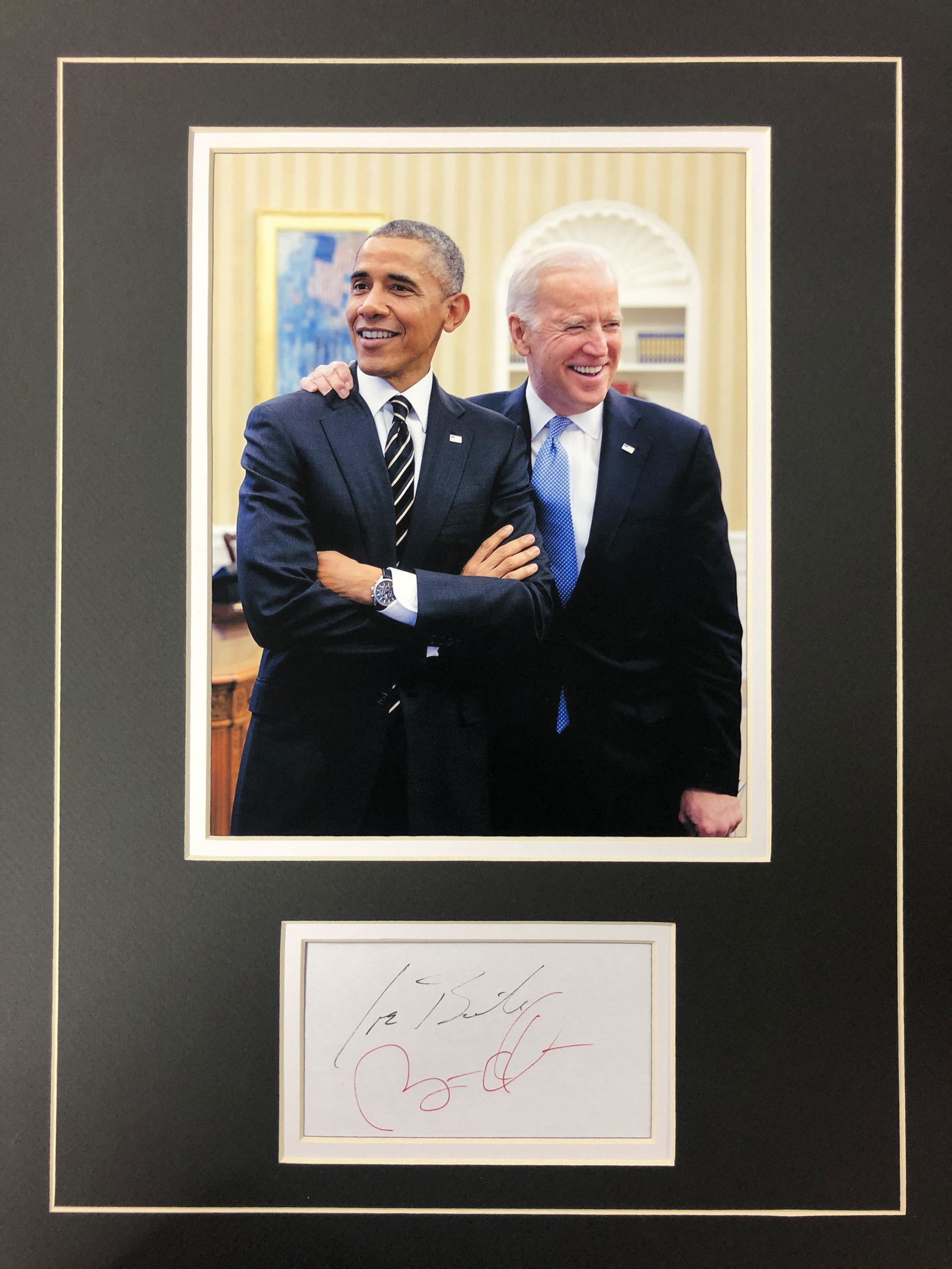 Barack Obama and Joe Biden Autograph Display (1 of 1)