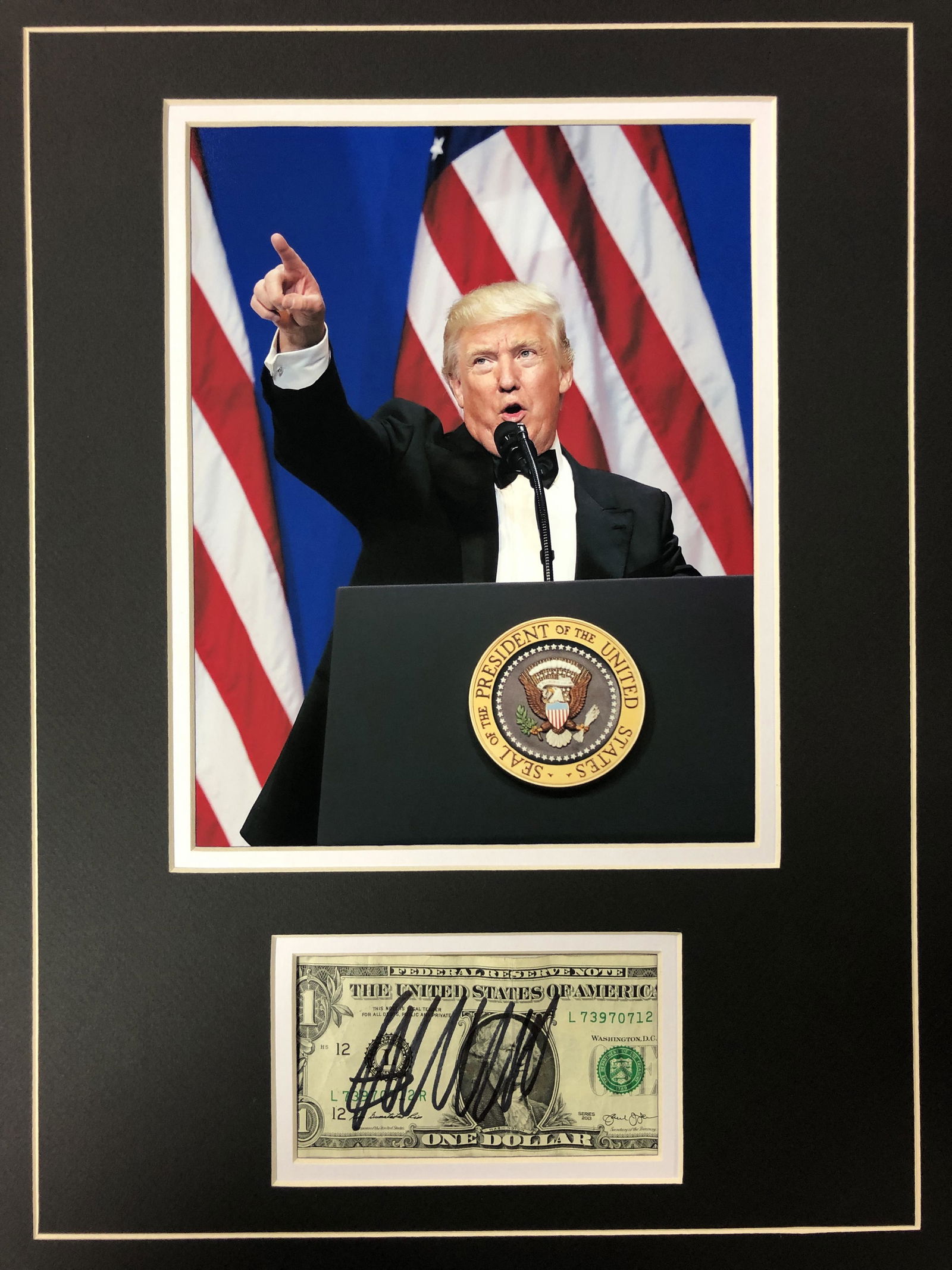 Donald Trump Autograph Dollar Display (1 of 1)