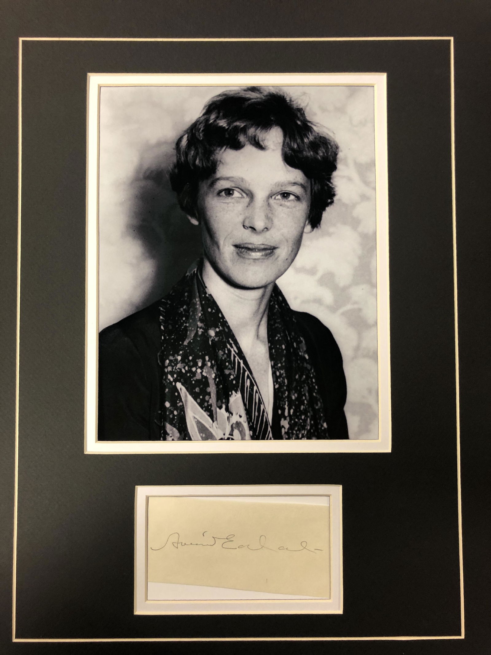 Amelia Earhart Autograph Display (1 of 1)