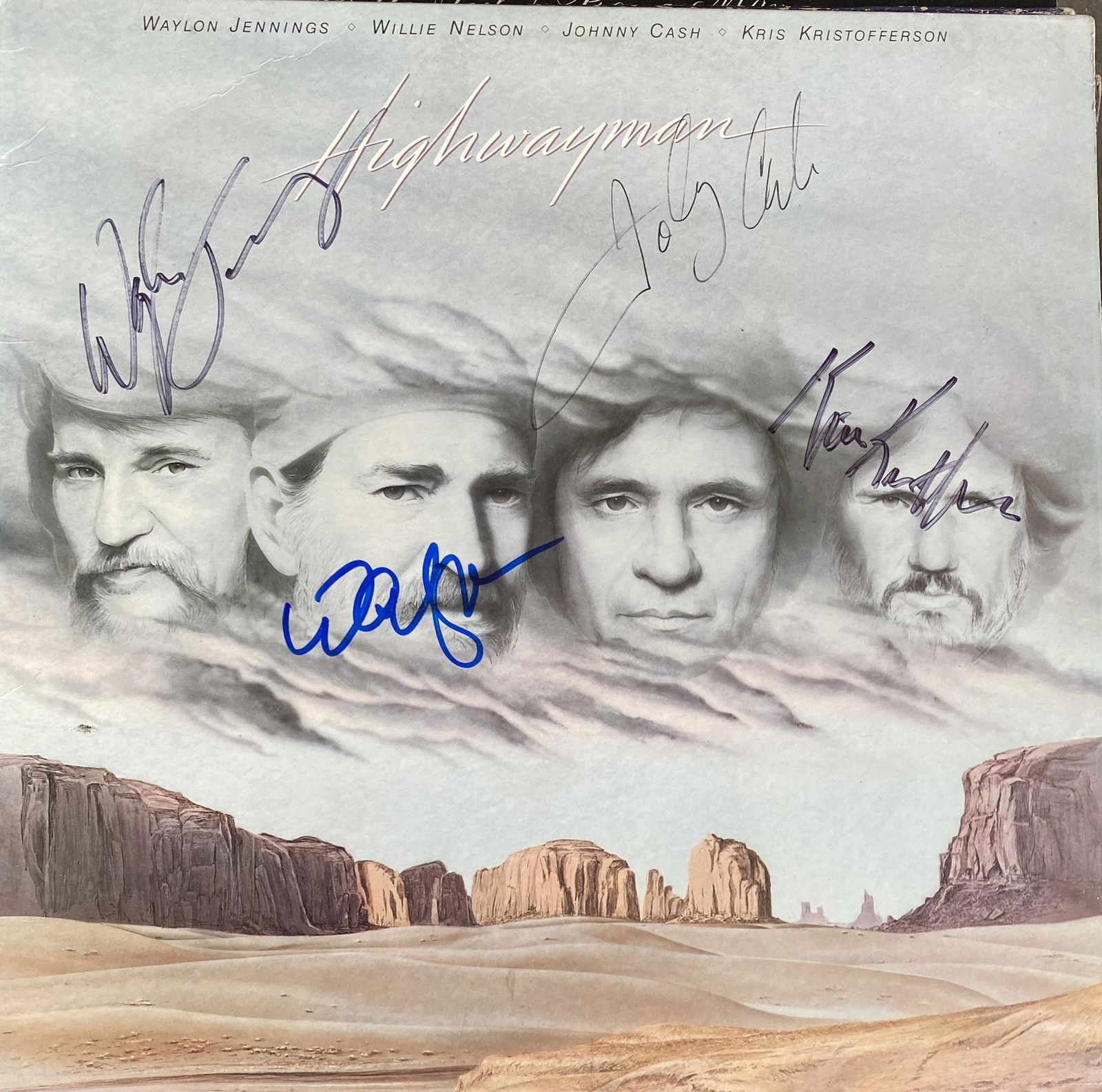 Highway Men Autographed Album CASH WAYLON WILLIE!! (1 of 1)