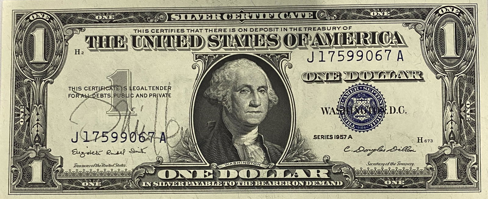 Jimi Hendrix Autographed $1 Bill (1 of 1)