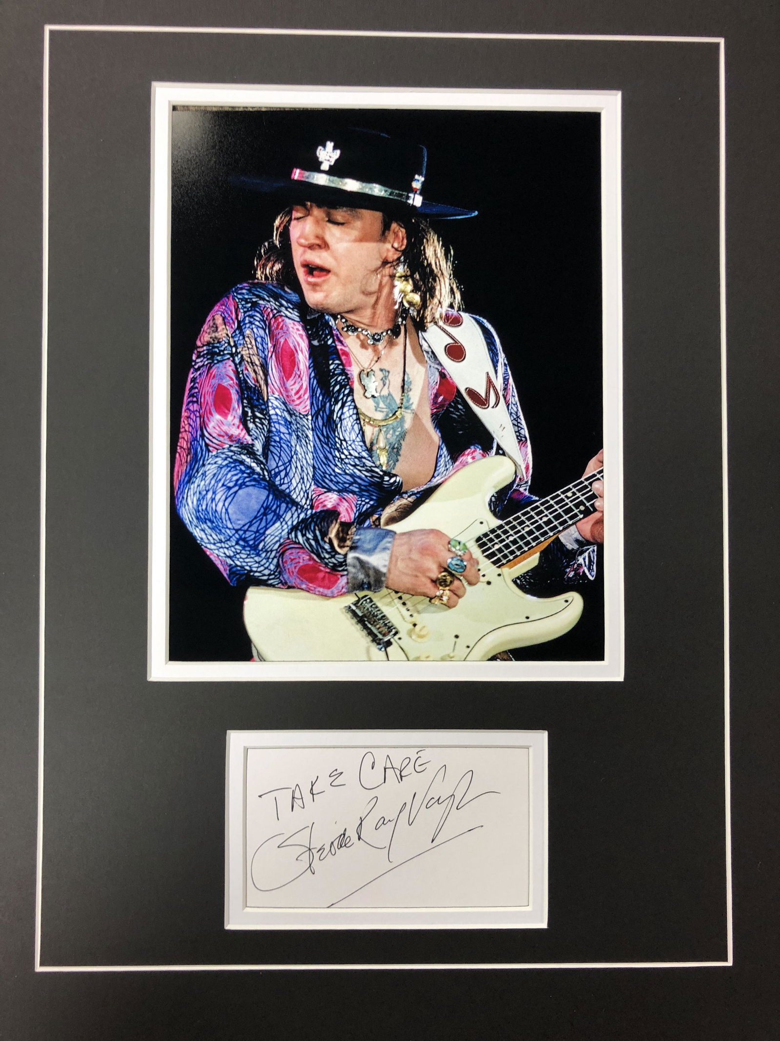 Stevie Ray Vaughan Autograph Display (1 of 1)